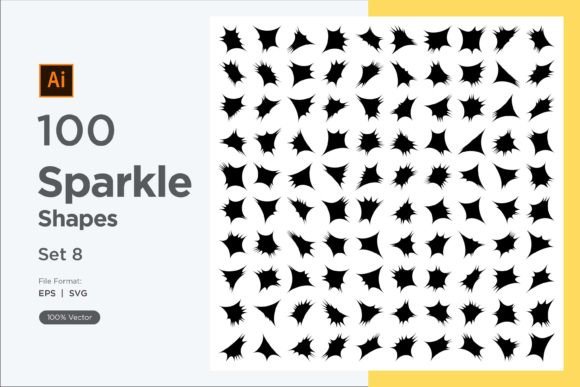 Sparkle Shape Symbol Sign V1-100-8