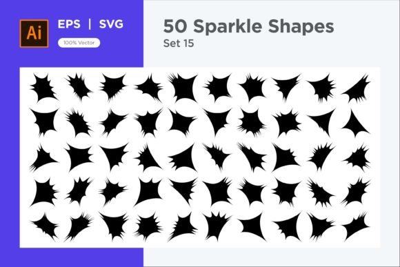 Sparkle Shape Symbol Sign V1-50-15
