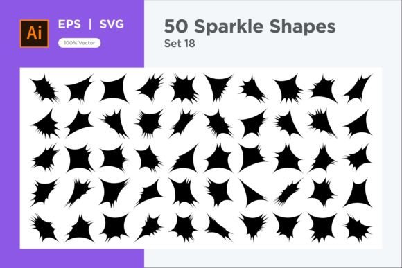 Sparkle Shape Symbol Sign V1-50-18