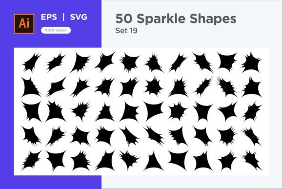 Sparkle Shape Symbol Sign V1-50-19