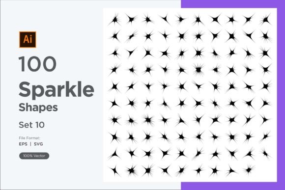 Sparkle Shape Symbol Sign V2-100 -10
