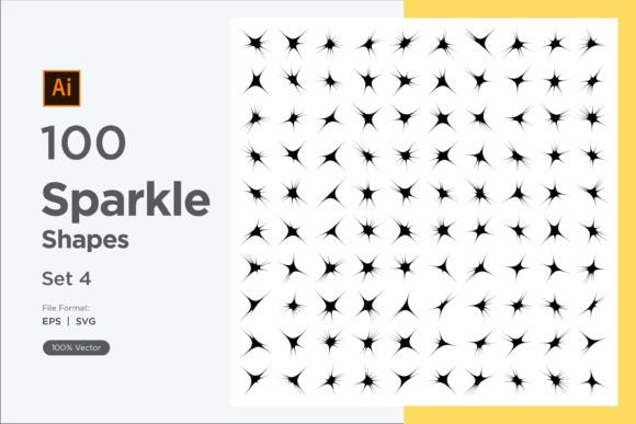Sparkle Shape Symbol Sign V2-100 -4