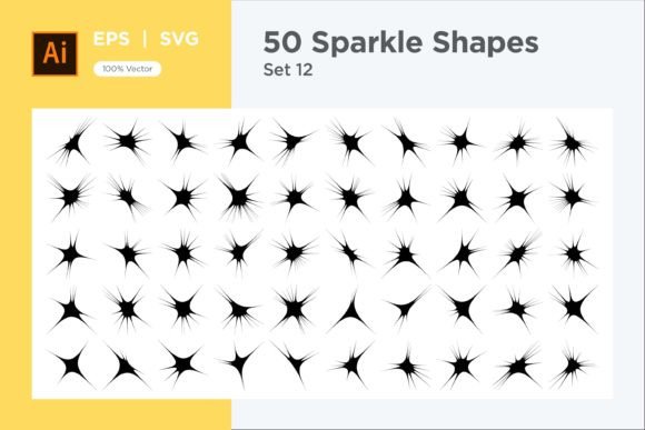 Sparkle Shape Symbol Sign V2-50 -12