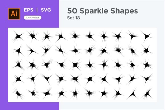Sparkle Shape Symbol Sign V2-50 -18