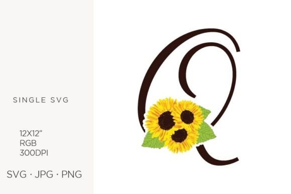 Sunflowers Letter Q: A Versatile Vector Asset for Creative Projects