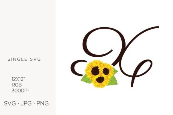 Sunflowers Letter X: A Vibrant SVG Artwork for Creative Projects