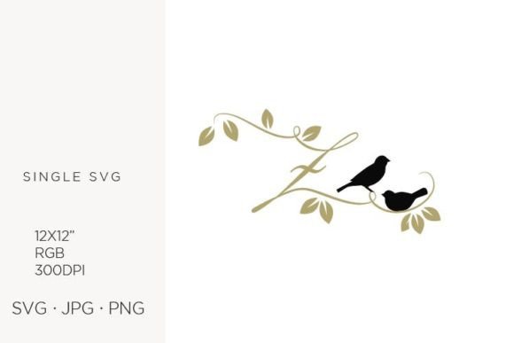 Unlocking Creativity with Birds on a Branch and the Golden Letter Z Digital Art Collection