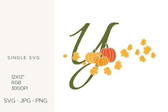 Y Letter, Autumn Leaves and Pumpkin: A Versatile Vector Collection for Creative Projects